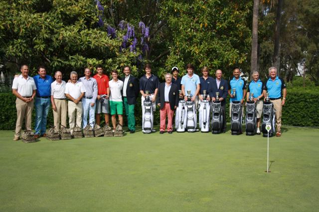 equipos del Real Club de Golf Guadalmina, vencedores del Interclubs Masculino de Andalucía 2012